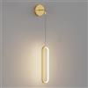 Mengjay Applique LED da Parete Interno, 18W Lampada da Parete, Moderne Design Applique, Dimmerabile 3 Temperature di Colore, per Camera da Letto, Soggiorno, Stanza dei Bambini, Corridoio (Oro)