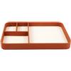 Naapesi Svuotatasche in Pelle Nero,Organizer da Scrivania e Comodino (Marrone) | Organizer per Cassetti Scrivania da Ufficio Vassoio Portaoggetti PU Tray con 4 Scomparti per Chiavi, Occhiali, Portafoglio