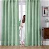 Gazal Vole Tende semitrasparenti verde chiaro, privacy ed effetto lino, 132 x 160 cm | 2 pannelli con tasca per bastone, privacy diurna e circa 30-40% di luce schermata, per cucina, camera e studio