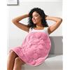 Sivio Coperta Ponderata per Adulti 3,2 kg (7 lbs), 74x61 cm, Coperta in Morbido Velluto a Coste per il Relax e il Sonno, Piccola Coperta da Viaggio Portatile, Lavabile in Lavatrice, Rosa