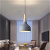 Mengjay Sospensione E27 Moderna Regolabile per Cucina Sala Pranzo Camera Letto | Paralume metallo, dettaglio legno massello, installazione veloce, compatibilità E27 lampadine, uso interno versatile