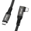 OTraki Cavo USB C corto, 20 cm, 240 W, 48 V/5 A, PD QC 4.0, ad angolo retto | Ricarica rapida a 90 gradi per iPhone 17 16 15 Galaxy S26 S25 MacBook iPad Pro Pixel Android Auto
