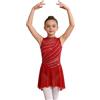 Kaerm Abito da Balletto Ballo Lirico Contemporaneo Bambina Vestito da Pattinaggio Artistico Body Ginnastica Ritmica con Strass Danza Moderna Samba
