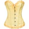 JozAdy Corsetto overbust da donna, in raso, con lacci, con stecche in vita, bustino modellante per taglie forti