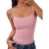 Aottori Canotta da donna in pizzo, scollo a U, sexy, estiva | Canotta senza maniche, elasticizzata, a costine, elegante, casual, tinta unita, per tutti i giorni, tempo libero, casa