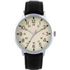 NUOVO Orologio da uomo, classico, cinturino in pelle nera, semplice, analogico, al quarzo, alla moda, per il tempo libero