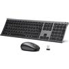 Merkloos Set tastiera e mouse wireless - Bluetooth e ricevitore USB - Layout Qwertz - Ricaricabile tramite USB-C - Compatibile con 3 dispositivi - Tasti silenziosi