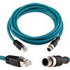 Lustrens Connettore D a 4 pin M12 su cavo Ethernet Cat 6 RJ45, lunghezza 3 metri