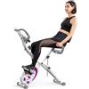 Merkloos Cyclette pieghevole - Cyclette 3-in-1 - 12 livelli di resistenza - Monitor LCD con frequenza cardiaca