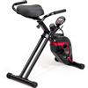 Merkloos Cyclette pieghevole con schienale - 8 livelli di resistenza - Nero - Per casa e ufficio