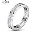 IOGOU Anello a fascia per l'eternità completa in argento sterling 925 Anello di fidanzamento per donna Anello da sposa in argento con diamante taglio principessa Gioielli