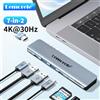 Lemorele 7-in-2 USB HUB Tipo C HUB Multi USB Splitter Adattatore HDMI 4K @ 30Hz TF SD USB 2.0 PD 60W Ricarica per MacBook PC Laptop