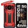 Doogee S200 Plus 5G, smartphone robusto con tecnologia AI, 32 GB (12+20), 512 GB, processore Dimensity 7300, smartphone da gaming, schermo principale da 1,32 pollici.
