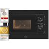 Exquisit Microonde da incasso EMW10-020, nero, potenza 800 W, funzionamento semplicissimo, facile da installare, timer, piatto girevole da 27 cm, forno a microonde 60 cm, dispositivo da incasso, nero