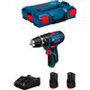 BOSCH Professional Trapano a Percussione BOSCH GSB 12V-15 (2 x 3,0 Ah + GAL12V-40 + L-Boxx 102)