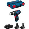 BOSCH Professional Trapano a Percussione BOSCH GSB 12V-15 (2 x 6,0 Ah + GAL12V-40 + L-Boxx 102)
