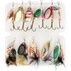 ZEFAN Set di 12 esche da pesca, con scatola, esche da pesca per trota, luccio, basso, salmone