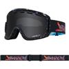 Dragon Alliance Dragon D1 OTG DRG184-003 - Maschera da neve unisex, con sonaglio can/l, colore: Grigio fumo scuro e LL Flash Blue