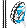EBBOM Protezione Racchetta Padel Esagonale, Massima Protezione dei Bordi, Set da 2 Pezzi Neri in PU Imbottito Autoadesivo - 25 × 415 mm