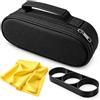 Custamix Borsa per bocce per 3 bocce, panno per la pulizia, pannello divisorio, custodia per il trasporto solida, accessorio per bocce, colore: nero