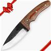 Hobby Hut HH-343 Coltello da Caccia con Fodero, 20,32 cm 1095 Coltello Bushcraft in Acciaio al Carbonio, Coltello a Lama Fissa, Manico in Legno Pakka Progettato per la Caccia e Il Campeggio