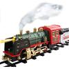 Domary Set Treno Telecomandato con Luce Fumogena e Musica | Trenino Ricaricabile con Cavo USB, di Binari Modulari, Struttura in Plastica ABS per il Gioco dei Bambini