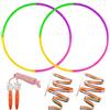 Xbessc 2 Pezzo Hula Hoop per Bambini con Corda per Saltare Nastri da Ballo | Multicolore Hula Fitness Hoop Plastica Rimovibile 8 Segmenti 59cm 93g per Danza Palestra e Attività Fitness