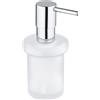 Grohe Essentials dispenser per sapone, 40394001, Essentials; Essentials Cube; Essentials Authentic; BauCosmopolitan cromo/satinato [Accessori Bagno > Accessori per Accessori Bagno]