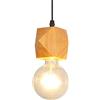 Mengjay Lampada a sospensione legno naturale E27 Lampada soffitto per interno | Base in legno massello | Cavo 1m | Ideale per cucina, sala pranzo, camera, corridoio | E27, max 60W | Lampadina non inclusa