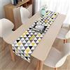 Highdi Runner da Tavola Moderno Geometria Runner Tavola Lavabile Antiscivolo Tovaglia in Lino Decorazione Tavolo per Soggiorno, Cucina, Matrimoni, Sala da Pranzo, Feste (Triangolo Grigio,33x200cm)