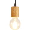 Mengjay Lampada a sospensione legno naturale E27 Lampada soffitto per interno | Base in legno massello | Cavo 1m | Ideale per cucina, sala pranzo, camera, corridoio | E27, max 60W | Lampadina non inclusa