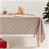 GAMUSI Tovaglia Natale Quadri Lino Stampa Quadrata Tessuto cotone 140x140 cm