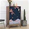 Highdi Tendina Sottolavello Cucina, Stile Giapponese Tende per Mobili da Cucina, Tenda Corta Hook Loop Autoadesiva, Impermeabile e Antipolvere, per Mobile Armadio (campanelli eolici,80x120cm)