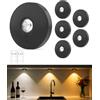 WUYOR Lampade LED Ricaricabili con Telecomando, Lampada da Cucina Sotto Armadio con Batteria 1500mAh, Timer, Illuminazione Senza Fili da Incollare per Armadio, colore nero