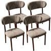 Generic 2 Pezzi Fodera Sedia Pranzo Due Parti Federa E Fodera Cuscino della Seduta | Copri Sedie Da Pranzo Schienale Curvo Diviso Jacquard Foglie Stile Rustico Protezioni Sedie Ad Arco(Coffee,4Sets)