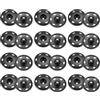 QUARKZMAN 12 Set Bottoni Automatici a Pressione 25mm Bottoni a Pressione da Cucire Metallo Accessori per Chiusura Borse Vestiti Jeans Cucito Artigianale, Nero