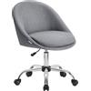 SONGMICS Sedia da Studio Girevole, Tessuto effetto lino, Altezza Regolabile | Sedia ufficio, Morbida e Resistente, Camera da Letto, Studio, Grigio Ardesia, Collezione LENNA OBG020G05