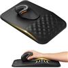 Lustrens Tappetino per mouse ergonomico con poggiapolsi - in ecopelle, colore nero