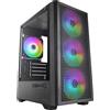 Lustrens Case per PC da gaming Micro-ATX e Mini-ITX, dotati di 4 ventole ARGB, vetro temperato e doppia camera