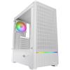 Lustrens Case per PC da gaming ATX - Pannello frontale a rete, striscia LED ARGB, vetro temperato, 4 ventole FDB da 120 mm
