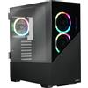 Lustrens Case per PC da gaming ATX mid-tower con pannello laterale in vetro temperato e 3 ventole ARGB PWM