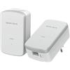 Merkloos Set adattatori Powerline - Fino a 600 Mbit/s - Fino a 300 metri - Porta LAN Gigabit - Plug and play