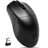 Lustrens Mouse da gioco wireless, leggera (54 g), con tripla modalità di connessione: 2,4 GHz, cavo USB-C e Bluetooth, mouse da gioco per PC nero