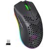 Lustrens Mouse da gioco wireless con struttura a nido d'ape leggera e batteria ricaricabile da 750 mAh