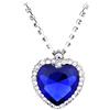 MagiDeal Pendente Cuore Catena Zaffiro Ciondolo Cristallo Collana Regalo Donne Argento