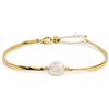 MARLU' BRACCIALE SEMI RIGIDO CON TUBOLARI TWISTED E PERLA CENTRALE - DORATO