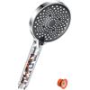 YEAUPE PRO - Soffione doccia con perline filtranti ad alta pressione, potente flusso filtrante, 6 spruzzi, soffione doccia per acqua dura a bassa pressione, grande soffione per migliorare la pelle dei