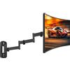Merkloos Supporto a parete per monitor extra lungo, con braccio in acciaio a 3 sezioni