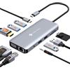 Lustrens Adattatore USB-C 11-in-1, hub USB-C con uscita HDMI 4K