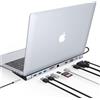Lustrens Dock USB-C con 10 porte, hub multipresa con uscita HDMI 4K, VGA, alimentazione PD 100W, Ethernet, slot SD/TF e 3 porte USB